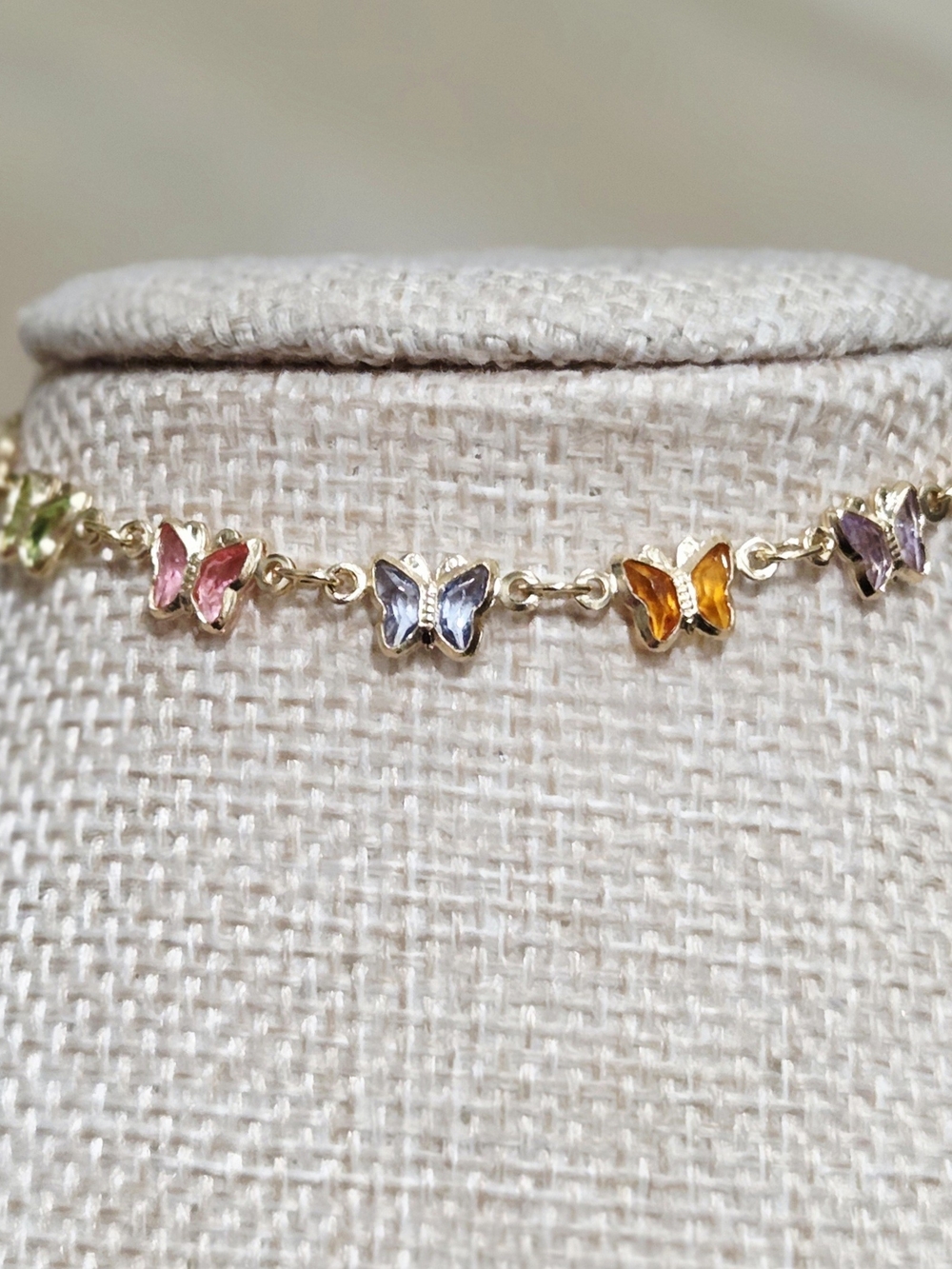 Gold Butterfly Multicolor Link Bracelet - Women Jewelry